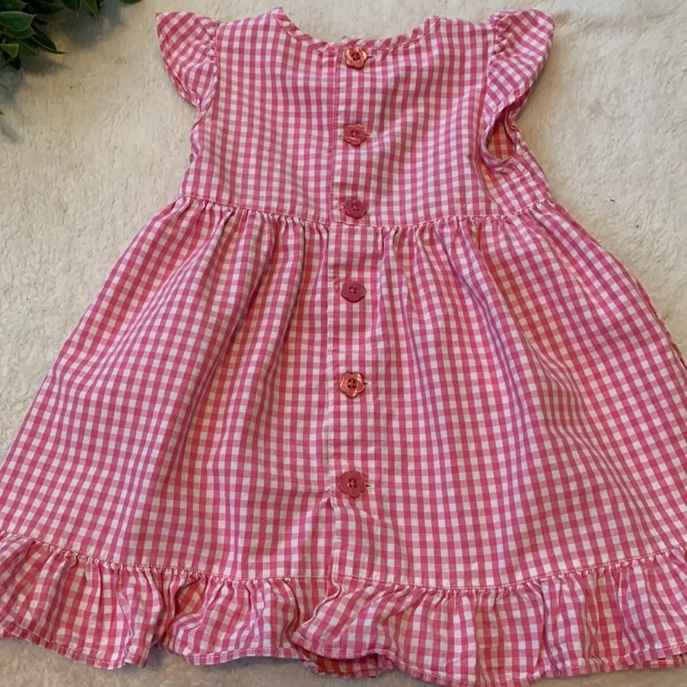 Gap 18-24M Pink & White Check Dress EUC Cotton
